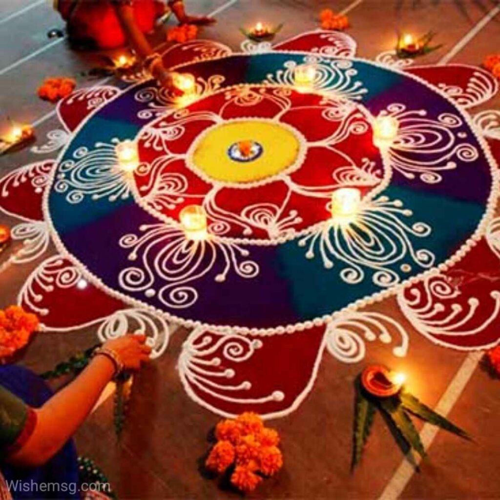 Happy Diwali Rangoli Wishes Quotes Images